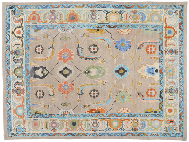 10 x 13 Colorful Modern Turkish Oushak Rug 52798