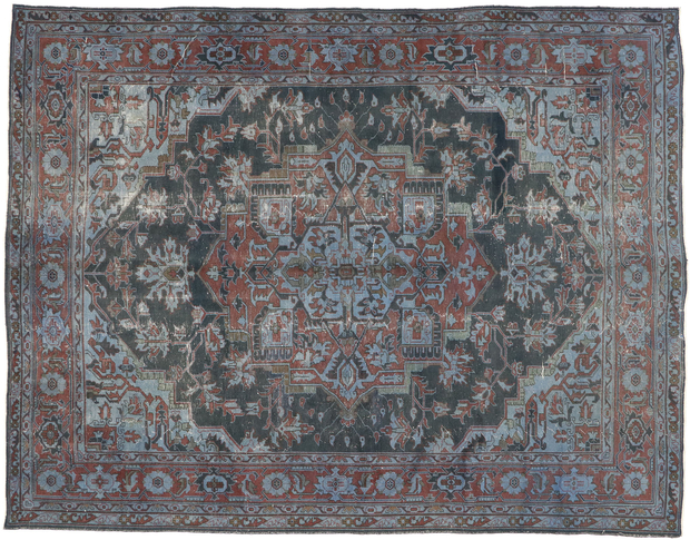 10 x 13 Antique Turkish Heriz Rug 52839