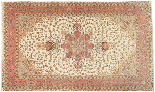 17 x 27 Vintage Persian Shirfar Tabriz Rug 77436
