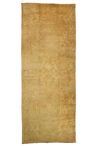 12 x 32 Late 19th Century Antique Turkish Oushak Rug 77441