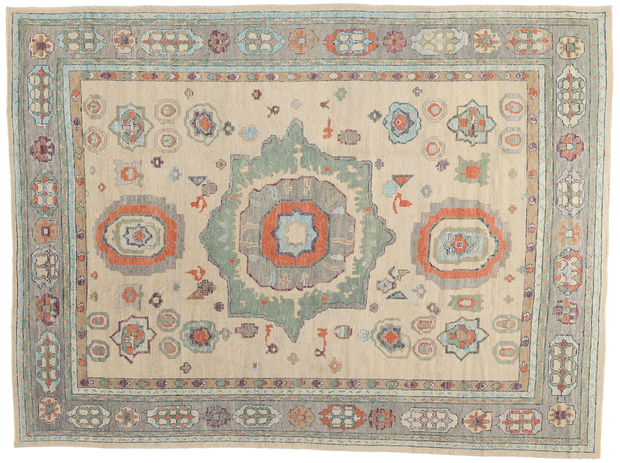 10 x 14 Colorful Modern Turkish Oushak Rug 52880