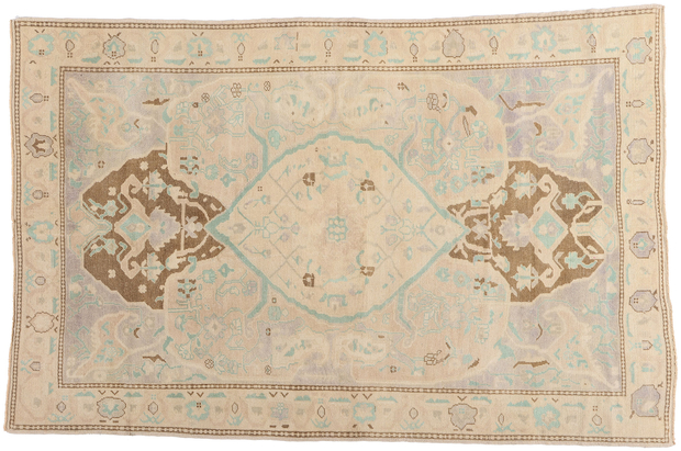 6 x 9 Vintage Pastel Turkish Oushak Rug 52965