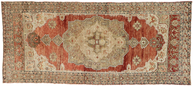 5 x 11 Vintage Turkish Oushak Rug 52980