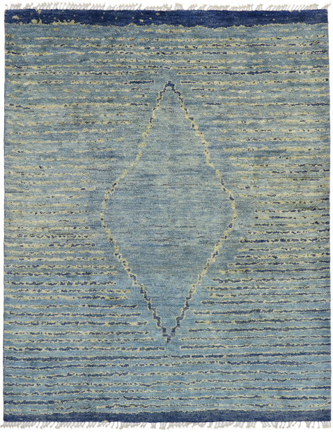 9 x 12 Blue Abstract Moroccan Rug 80630
