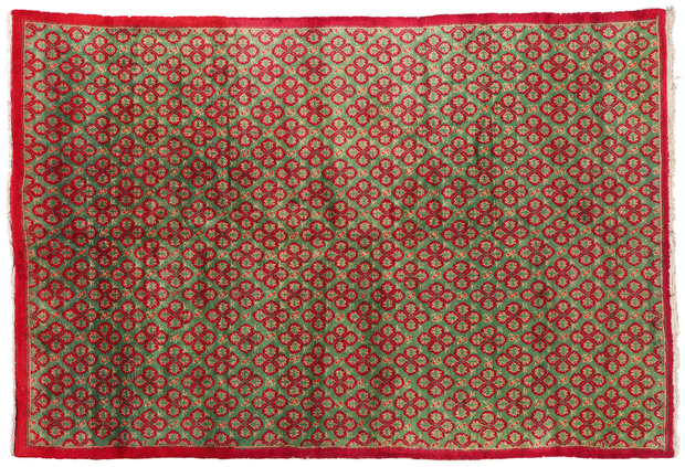 8 x 11 Red and Green Vintage Turkish Sivas Rug 53067