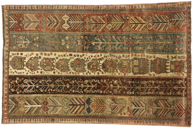 3 x 4 Vintage Turkish Oushak Rug 53089