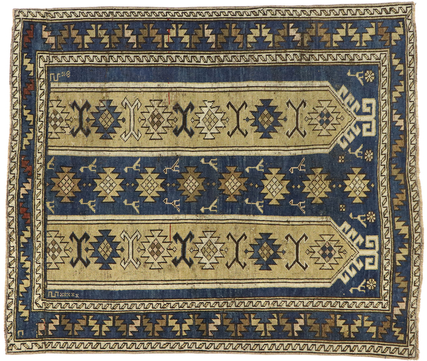 4 x 5 Vintage Turkish Shirvan Prayer Rug 53146
