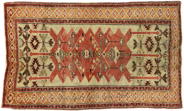 4 x 6 Vintage Turkish Oushak Rug 53077