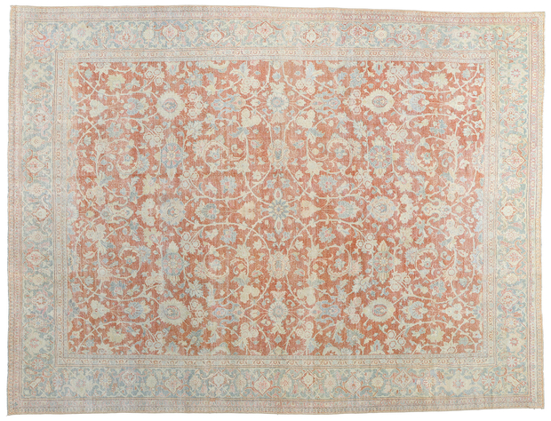 10 x 13 Distressed Antique Persian Mahal Rug 53217