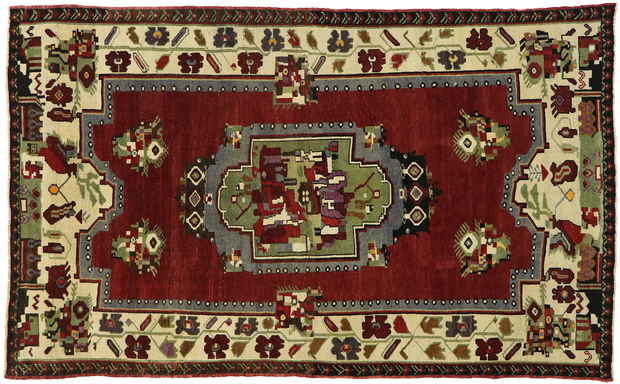 6 x 9 Vintage Turkish Oushak Rug 53180