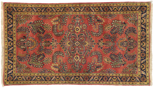 3 x 5 Vintage Persian Sarouk Rug 77522