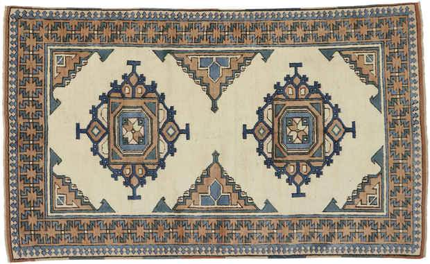 4 x 6 Vintage Turkish Oushak Rug 53186