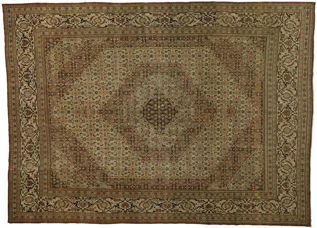 13 x 18 Antique Persian Tabriz Rug 53173
