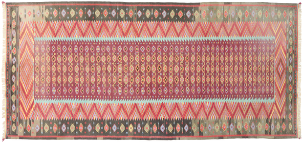 10 x 21 Vintage Indian Dhurrie Rug 77540