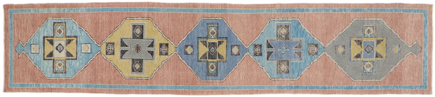 3 x 14 Colorful Oushak Rug Runner 53265