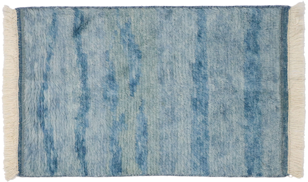 2 x 3 New Contemporary Blue Moroccan Rug 30604