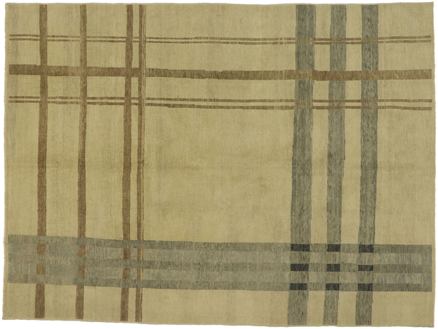 9 x 12 Neutral Plaid Tartan Rug 53198