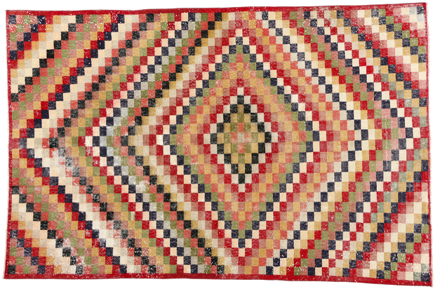5 x 7 Zeki Muren Distressed Vintage Turkish Sivas Rug 53323