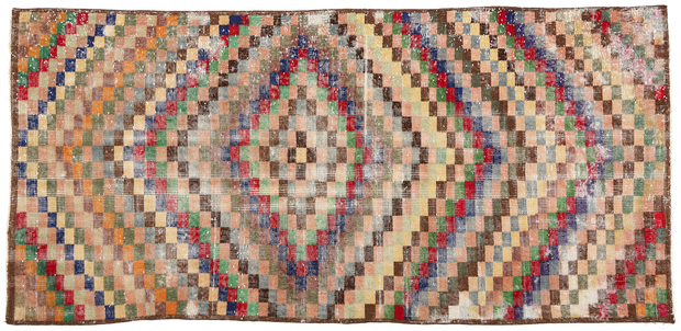 3 x 7 Zeki Muren Distressed Vintage Turkish Sivas Rug 53354
