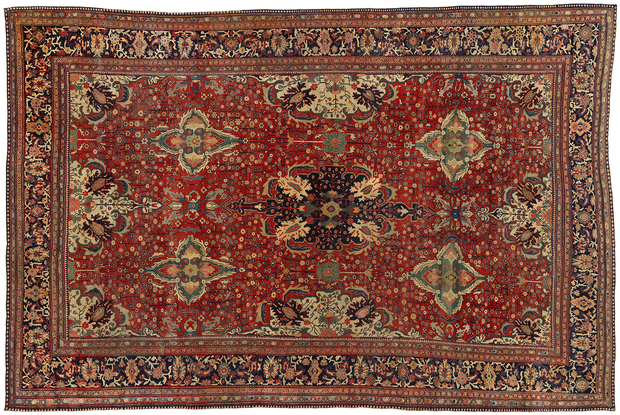 8 x 13 Antique Persian Sarouk Farahan Rug 77579