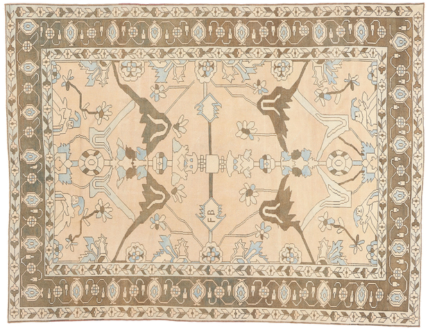 9 x 12 Vintage Turkish Oushak Rug 53485