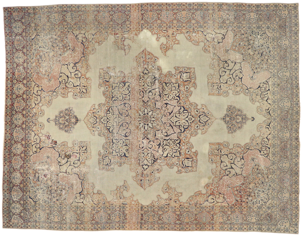 10 x 13 Antique Persian Kerman Rug 77627