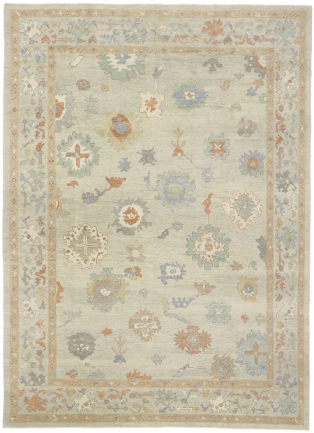 9 x 13 Contemporary Turkish Oushak Rug 53514