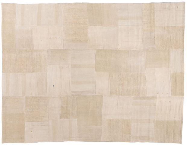 9 x 12 Vintage Neutral Turkish Patchwork Kilim Rug 53527