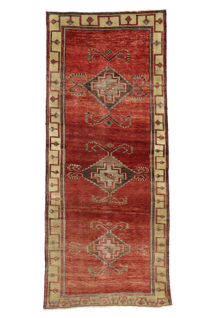 5 x 12 Vintage Red Turkish Oushak Rug 51134