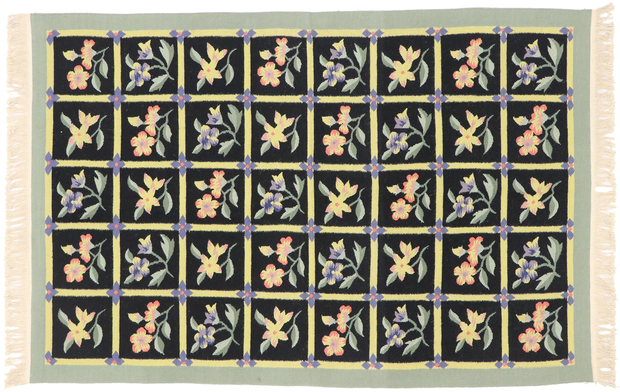 4 x 6 Vintage Floral Kilim Rug 77809