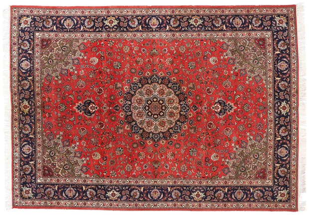 8 x 12 Vintage Red Persian Tabriz Rug 77730