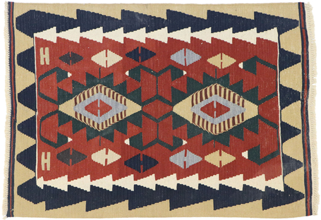 3 x 4 Vintage Persian Shiraz Kilim Rug 77839