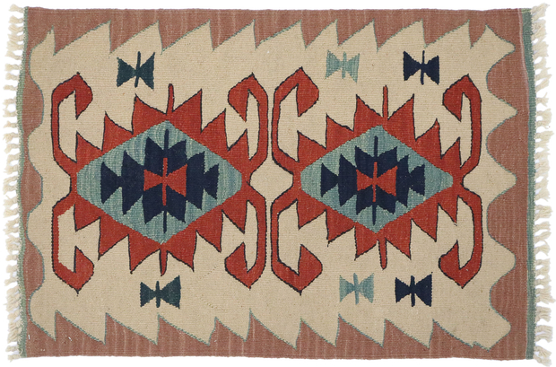 2 x 3 Vintage Persian Shiraz Kilim Rug 77859