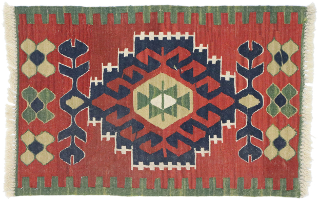 2 x 3 Vintage Persian Shiraz Kilim Rug 77874