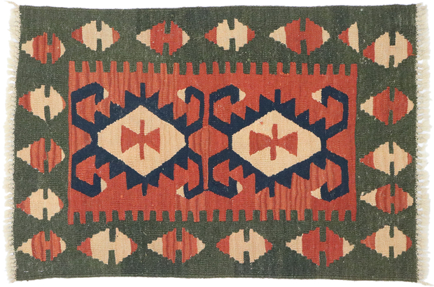 2 x 3 Vintage Persian Shiraz Kilim Rug 77889
