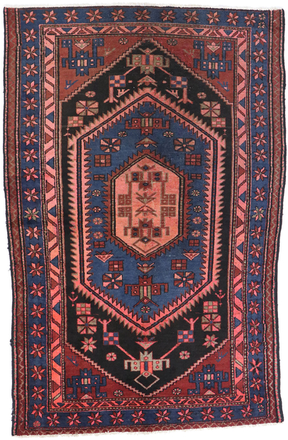 4 x 7 Vintage Persian Hamadan Rug 77671