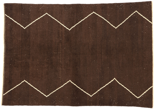 5 x 8 Vintage Dark Brown Turkish Moroccan Rug 77683