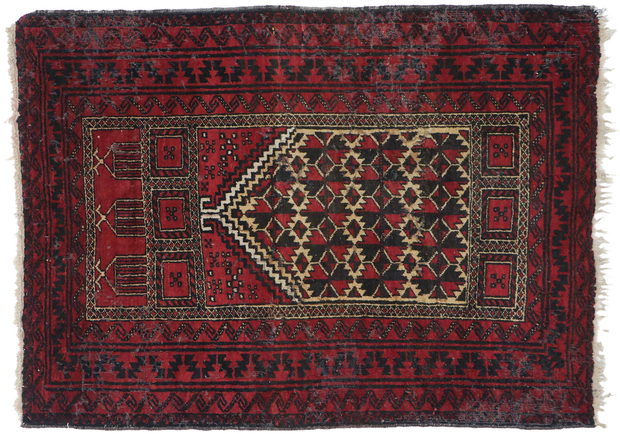 3 x 4 Vintage Herat Persian Baluch Prayer Rug 77785