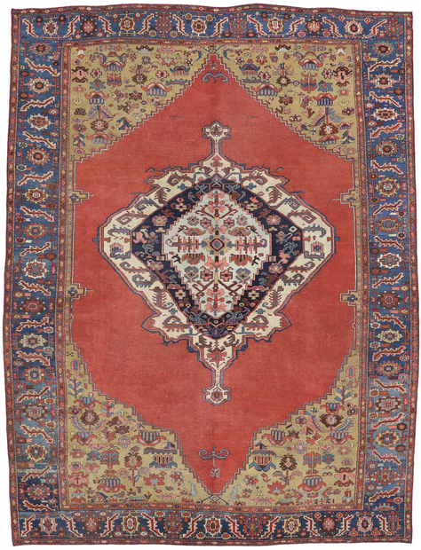 11 x 15 Antique Persian Bakshaish Rug 78085