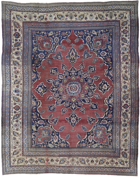 13 x 16 Antique Persian Mashhad Rug 77662