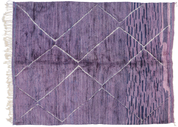 9 x 12 Modern Purple Beni Mrirt Moroccan Rug 21138