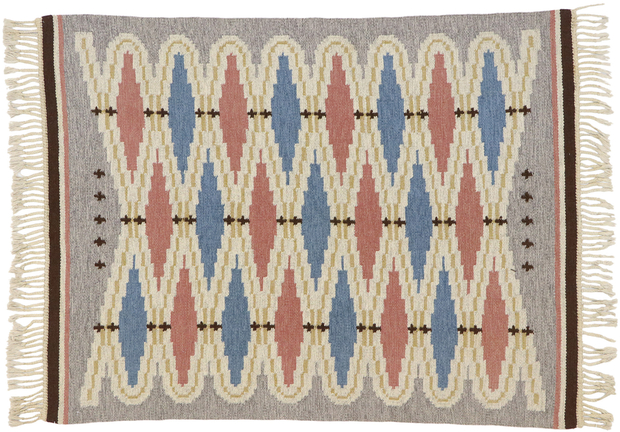 4 x 6 Vintage Swedish Scandinavian Rollakan Rug 78108