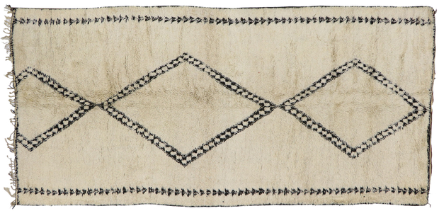 7 x 14 Vintage Moroccan Beni Ourain Rug 21387