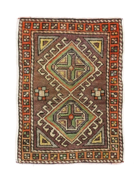 1 x 2 Vintage Turkish Yastik Rug 51193