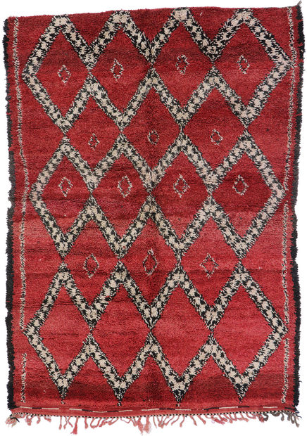 7 x 9 Vintage Red Beni Ourain Rug 21262