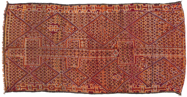 6 x 11 Vintage Orange Beni MGuild Moroccan Rug 21264