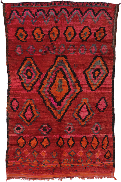6 x 9 Vintage Red Boujad Moroccan Rug 21429