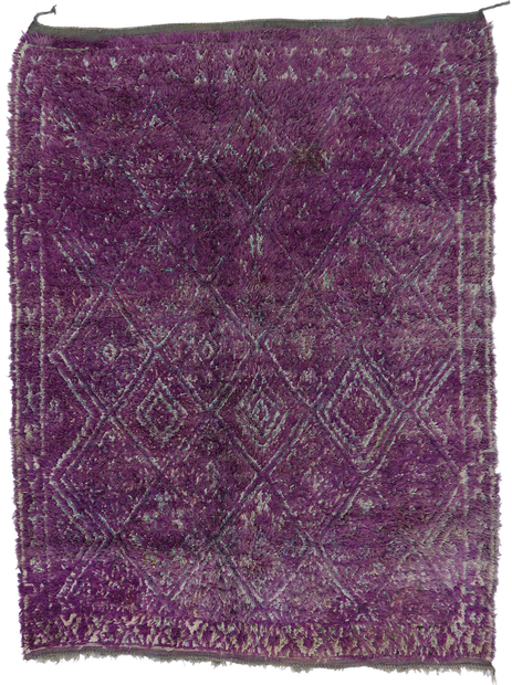 7 x 9 Vintage Purple Beni M'Guild Moroccan Rug with Bohemian Style 21453