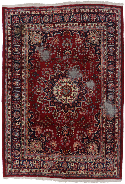 7 x 10 Vintage Persian Mashhad Rug 78117