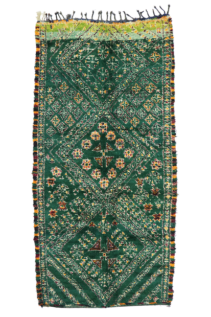 7 x 14 Vintage Green Beni MGuild Moroccan Rug 21322